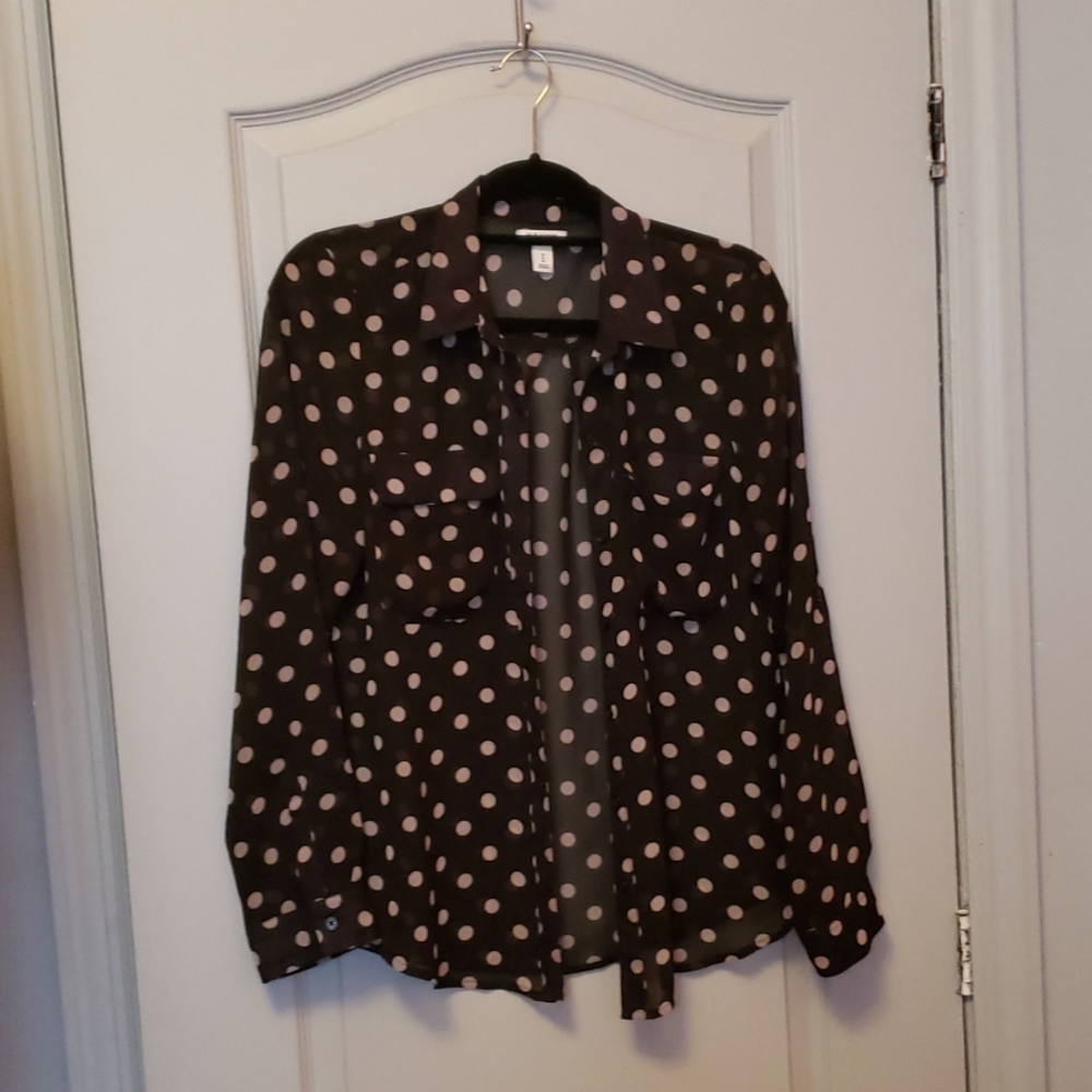 Black Polka Dot Top